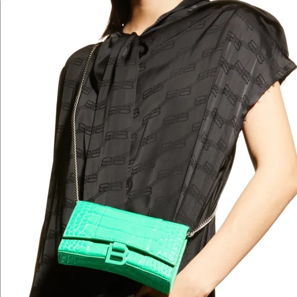 Balenciaga hourglass chain wallet crocodile embossed - Picture 3 of 12